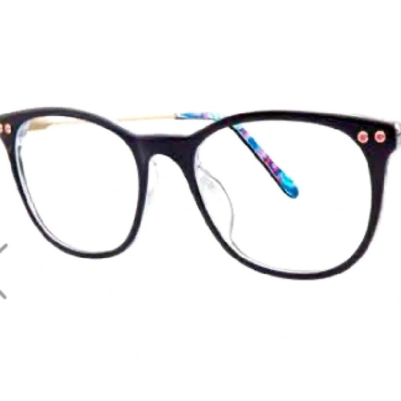 Lilly Pulitzer Lindy Eyeglasses Frames Case Navy Crystal RX-able NWT - Picture 1 of 7